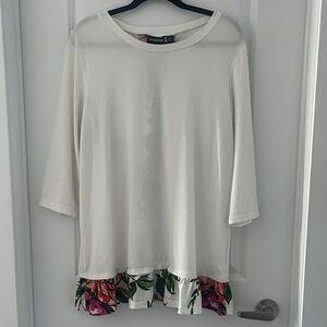 Nina Leonard Tunic with Floral Hem